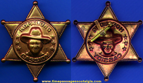 Embossed Metal 1950’s Hopalong Cassidy Premium Star Badge