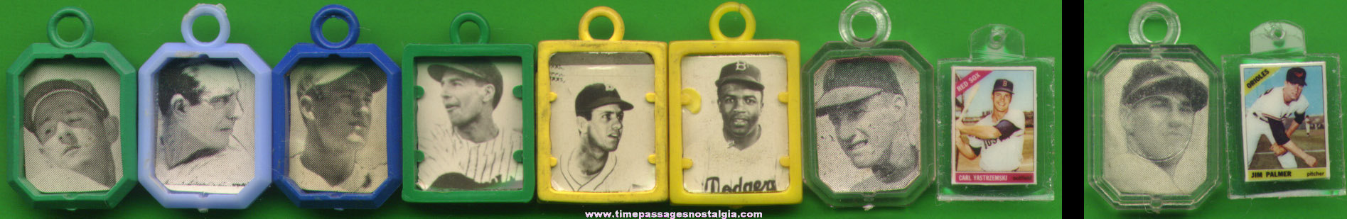 (8) Different Old Baseball Player Picture Charms