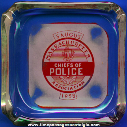 1958 Massachusetts Chief Of Police Ashtray