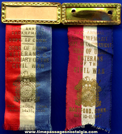 (2) Old Sons Of Union Veterans Encampment Ribbons