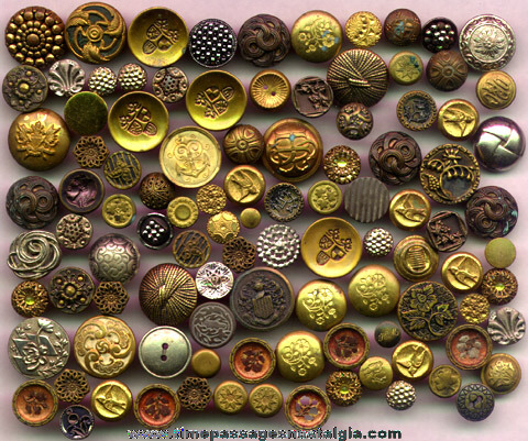 (100) Metal Antique Clothing Buttons