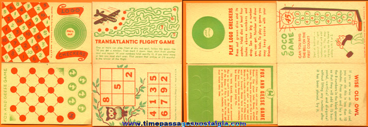(4) 1946 Cracker Jack Prize Unused Game Cards