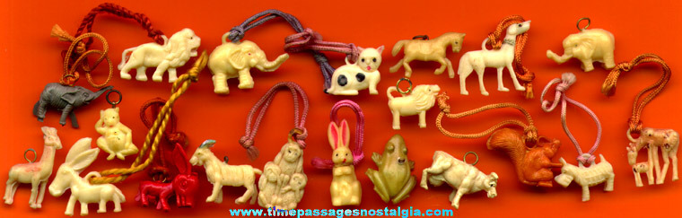 (20) Old Celluloid Animal Charms