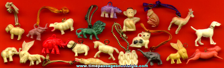 (20) Old Celluloid Animal Charms