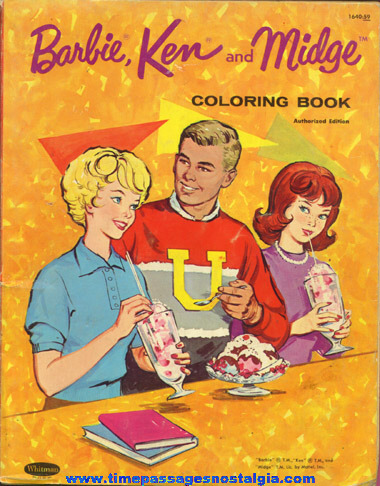 ©1963 Whitman Barbie, Ken, And Midge Coloring Book