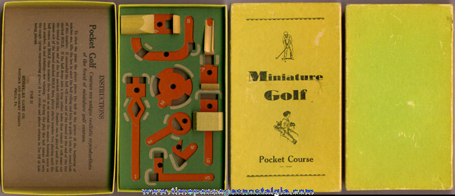 Old (9) Hole Miniature Golf Pocket Course Dexterity Game