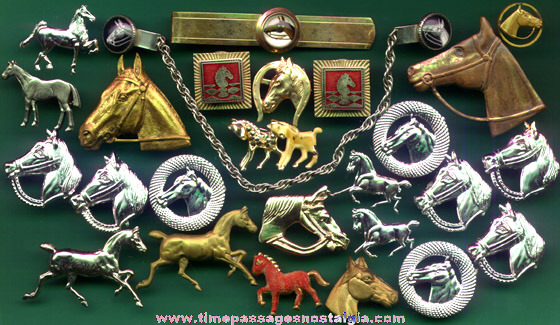 (26) Old Horse Related Jewelry Items