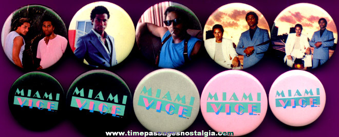 (10) ©1984 Miami Vice Pinback Buttons