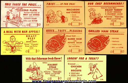 (26) Different Restaurant / Diner Menu Special Advertising Cards