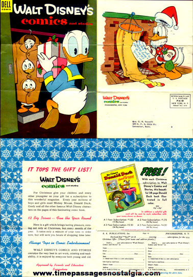 Colorful RARE 1954 Walt Disney Dell Comics Mailed Advertisement