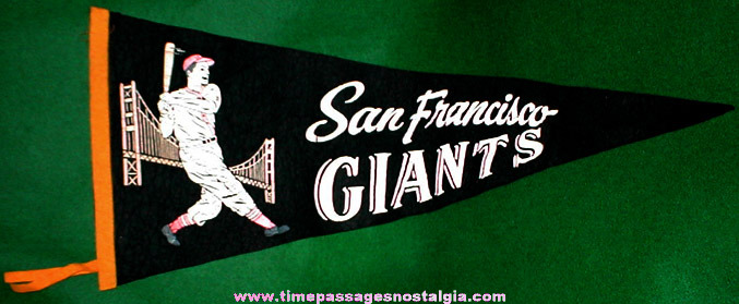 Old Felt San Francisco Giants Baseball Pennant
