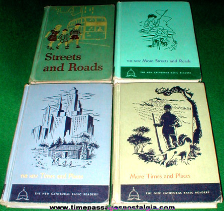 (4) Different 1940’s - 1950’s Hardback Basic Reader School Books