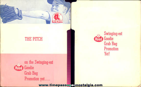 Old Hood Ice Cream Baseball Premium Patch Advertising Folder