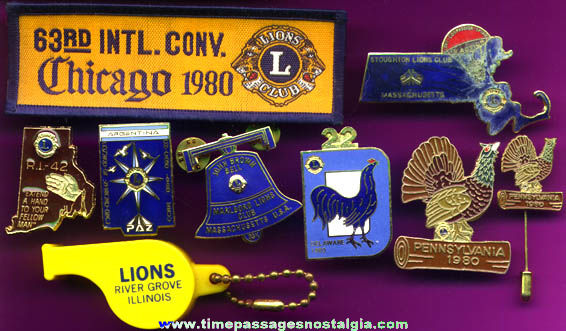 (9) Different Small Lions Club Items