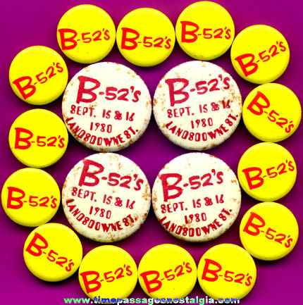 (18) 1980 B-52’s Music Pin Back Buttons