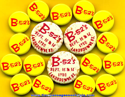 (18) 1980 B-52’s Music Pin Back Buttons