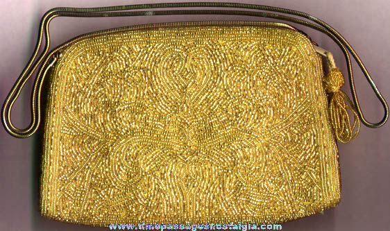 Lauren Alexandra Gold Beaded Purse