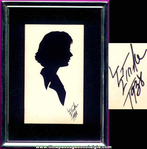 Small Signed 1938 Woman Silhouette Print