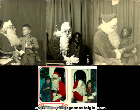 (5) Old Santa Claus With Children Photographs