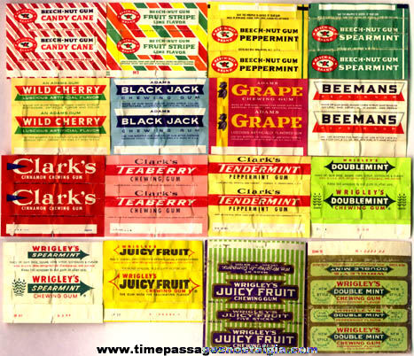 (16) Different Old Gum Advertising Wrappers