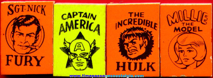(4) 1966 Marvel Character Gum Ball Machine Prize Miniature Books