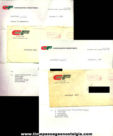 (5) Old Consolidated Freightways Awards & Letters