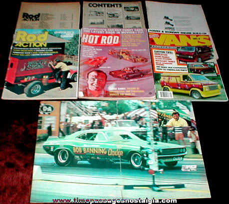 (6) Different Old Hot Rod Magazines Plus Bonus Poster