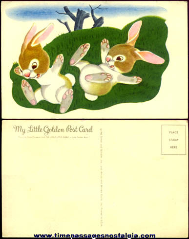 Old Colorful Unused Little Golden Book Character Post Card