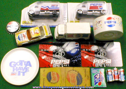 (14) Small Pepsi Cola Advertising Items