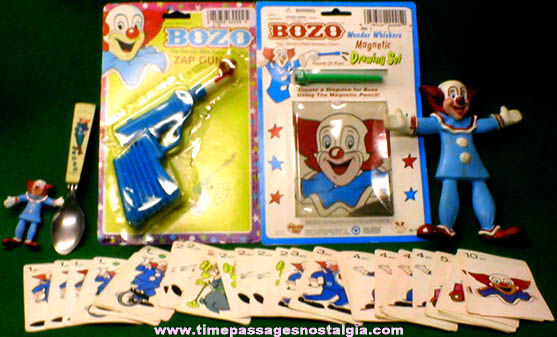 (6) Different Larry Harmon Bozo The Clown Items