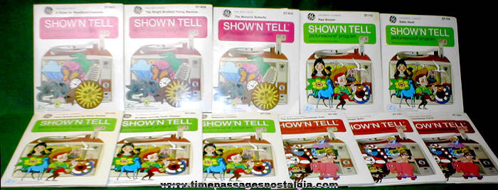 (11) Different Old Show ’n Tell Character Record & Slide Folders