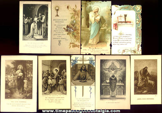 (9) Different 1922 Catholic Priest Ordination First Holy Mass Cards