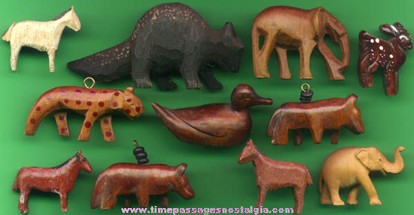 small carved wooden animals