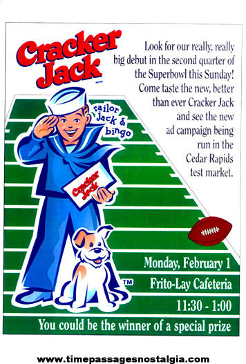 1999 Cracker Jack Frito-Lay Company Party Poster