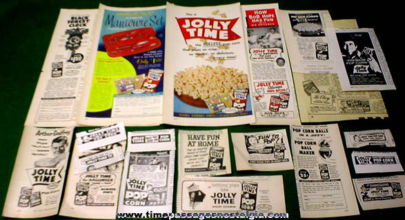 (20) Different Old Jolly Time Popcorn Advertisements