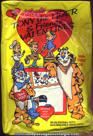 Unopened Package Of (38) 1987 Kellogg’s Cereal Advertising Character Valentine Cards