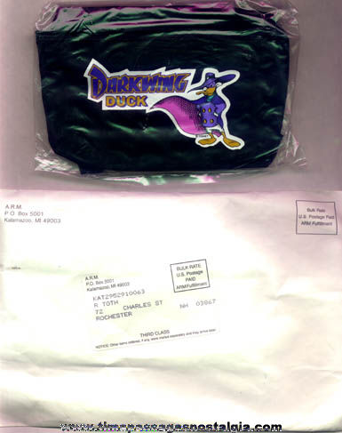 1990 Kellogg’s Cereal Darkwing Duck Hip Pouch Premium With Mailer