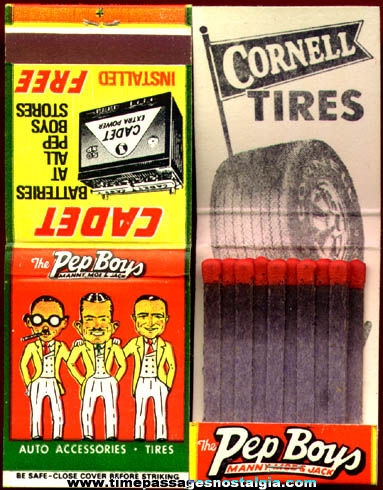 (7) Old Unused Pep Boys Advertising Match Book Covers