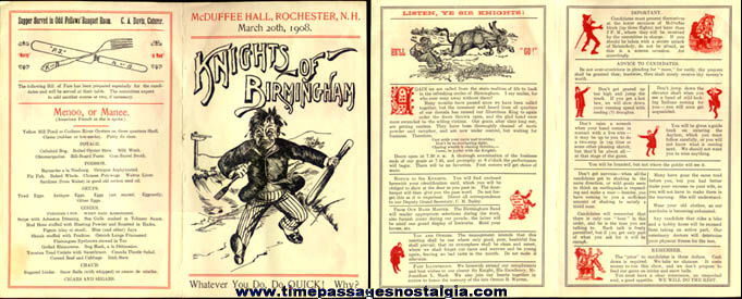 (6) Unusual 1908 - 1910 Knights Of Birmingham Fraternal Items