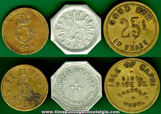 (3) Old "GOOD FOR" Tokens / Coins