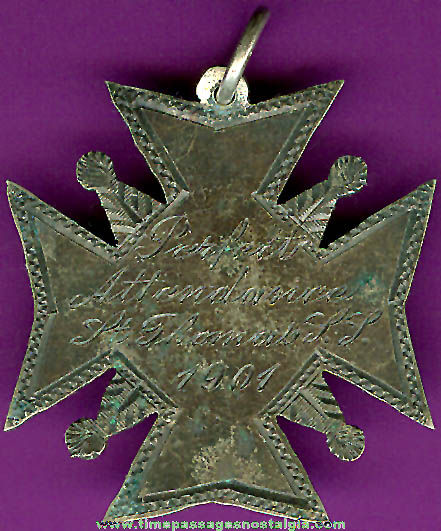 Engraved 1901 School Award Charm / Medallion