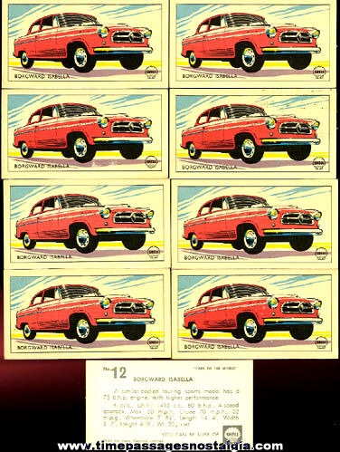 (9) Small Old Shell Gasoline Premium Auto Trading Cards