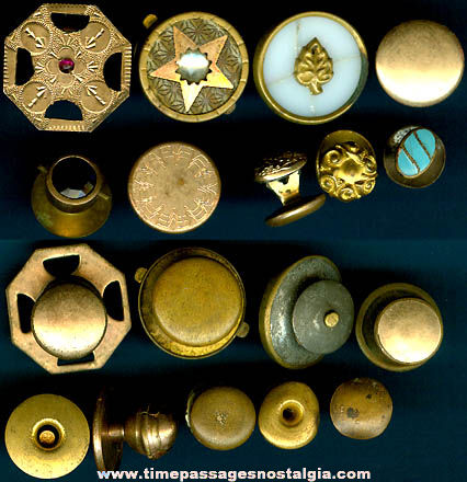 (9) Different Antique Jewelry Stud Buttons