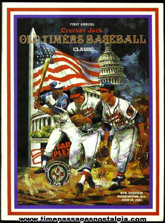 1982 First Annual Cracker Jack Old Timers Baseball Classic Porgram Book