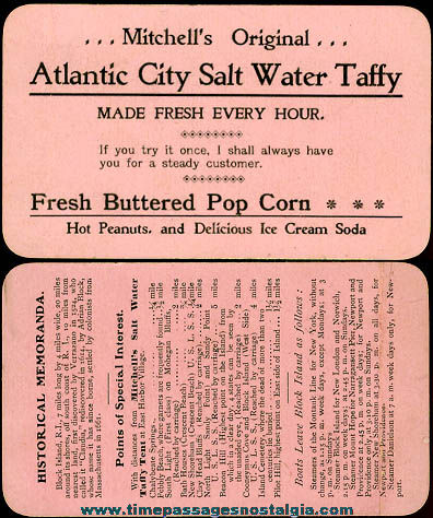 Old Mitchell’s Salt Water Taffy Advertising Card