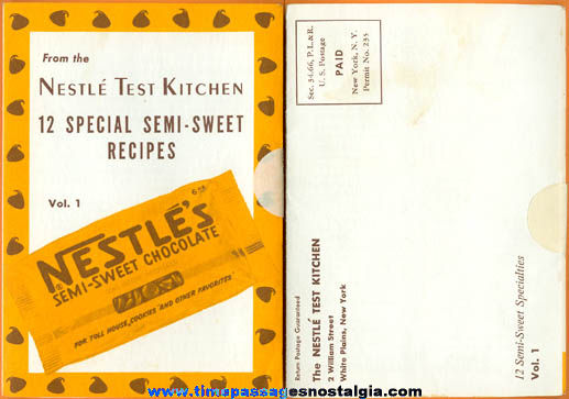 Old Nestle’s Chocolate Advertising Premium Recipe Booklet