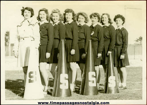 1944 Spaulding High School Rochester, New Hampshire Cheerleaders Photograph