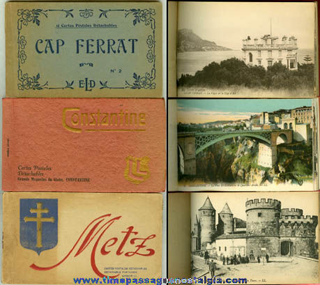 (3) Old French Post Card Booklets