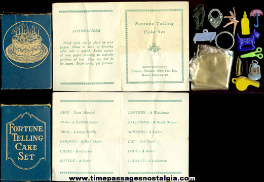 Old Boxed Set Of Fortune Telling Cake Favors
