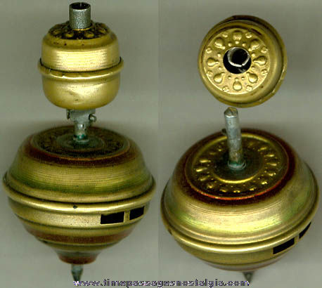 Old Brass Two Part Spinning Toy Top